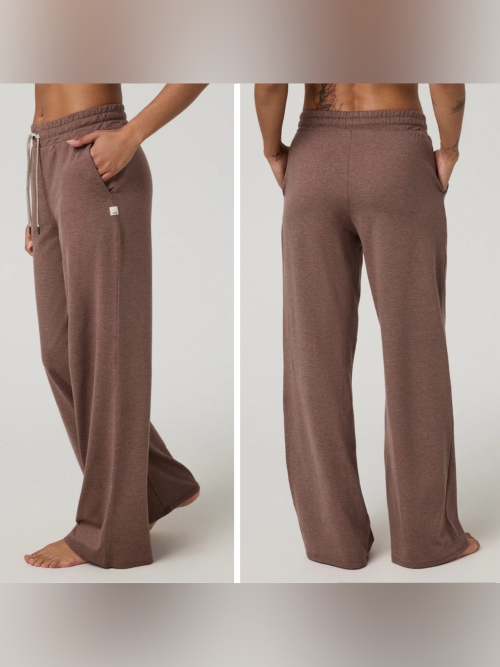 Vuori Halo Essential Wideleg Pant in Sable Heather Size Medium
